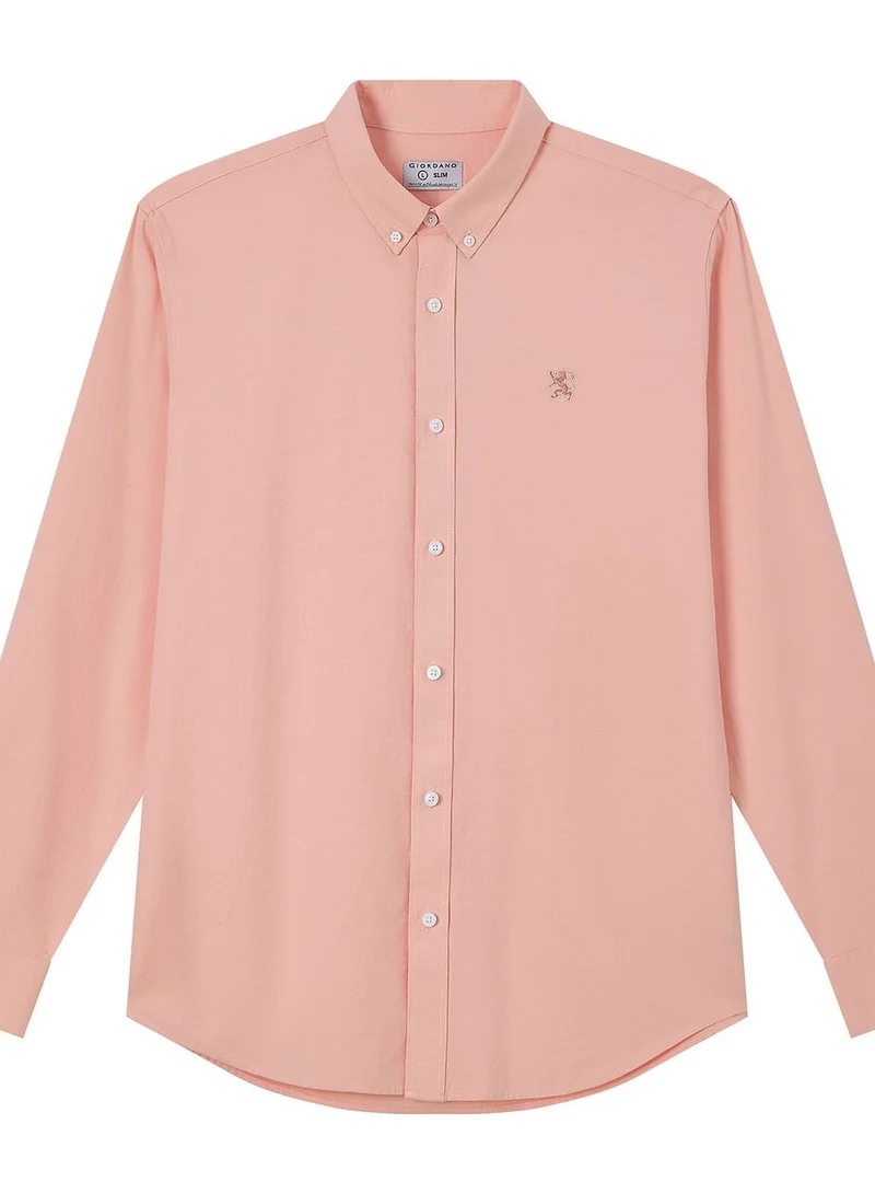 Men’s Cotton Slim Oxford Shirt with Embroidery