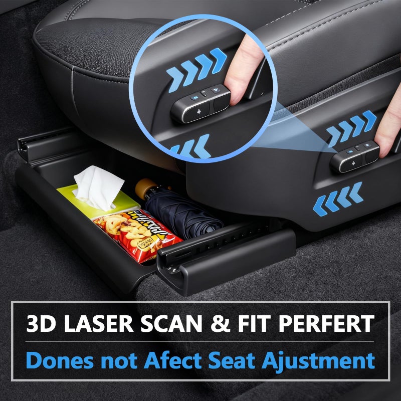 Abystar Upgraded Under seat Storage Tray with Lid for Tesla Model Y Juniper 2026, Hidden Under-Seat Organizer Box, Anti-Slip & Dustproof Design, Large-Capacity Interior Storage Accessories - Image 5