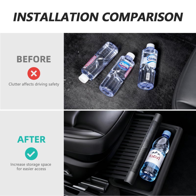 Abystar Upgraded Under seat Storage Tray with Lid for Tesla Model Y Juniper 2026, Hidden Under-Seat Organizer Box, Anti-Slip & Dustproof Design, Large-Capacity Interior Storage Accessories - Image 2