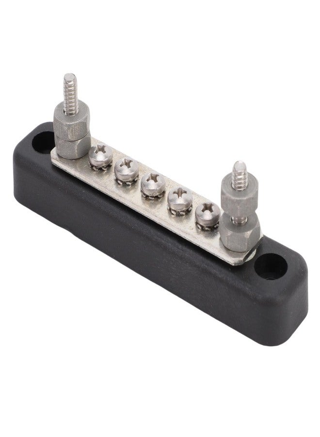Power Distribution Block Marine Bus Bar 5 Way 12V 24V 100A 2x5mm Studs 5x4mm Screws for Car Boat RV - Image 4
