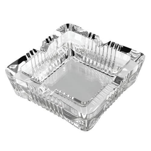 MeeTo Square Glass Lined Ashtrays for Cigarettes, Portable Decorative Modern Ashtray for Home Office In/Outdoor Tabletop Beautiful Decoration Craft Patio Use, Fancy Cool Ash Holder Case,Pack Of 1 - Image 1