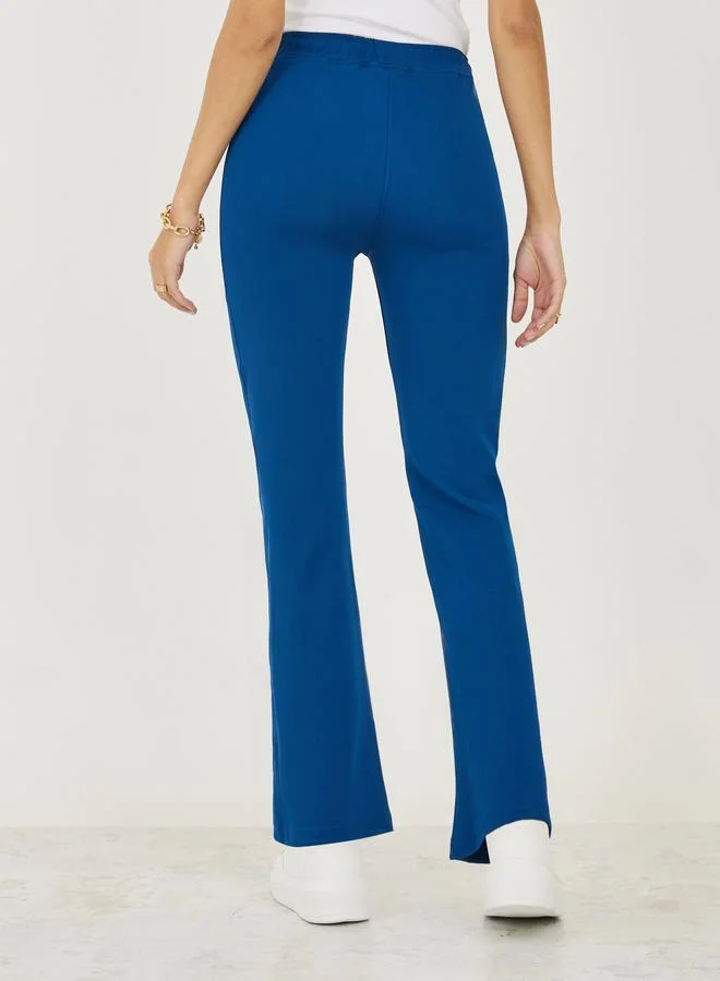 Styli Solid Fit & Flare High Rise 3/4 Leggings