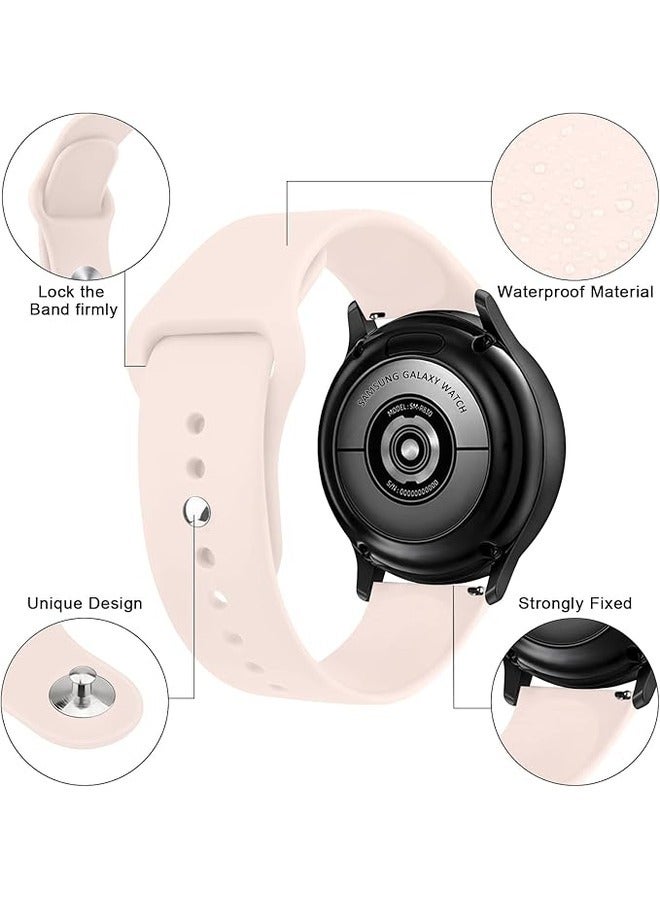 ELTRAZONE Sand Pink Silicone Sport Band for Samsung Galaxy Watch 6 (40mm/44mm) & Galaxy Watch 6 Classic (43mm/47mm) – 20mm Adjustable Replacement Strap for Men and Women - Image 2