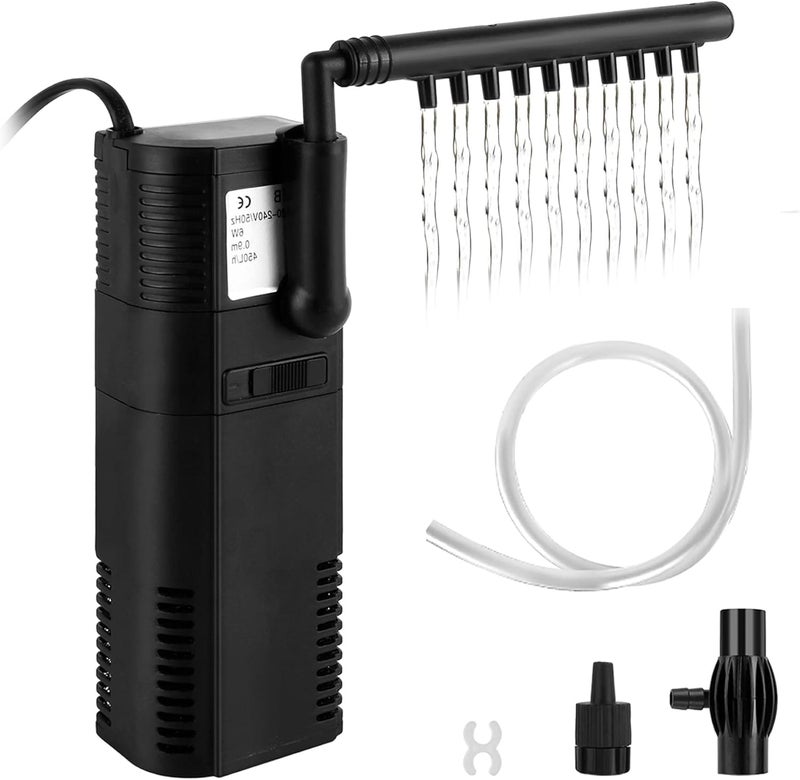 VAYINATO فلتر داخلي لخزان الأسماك (HJ-532 | 5W | 350L/H | حتى 2.5 قدم خزان) - Image 3