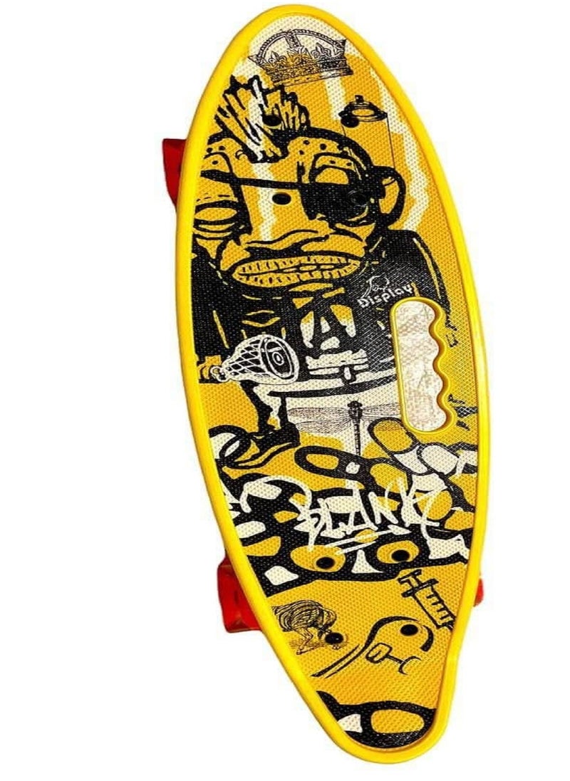 Generic Skateboard Size 60 X 16 cm Cruiser Skatebords For Kids, Completed Skateboards For Girls Boys Beginners, Anti-Slip Printed Deck, High Speed Bearings & Soft Pu BUShing Led Wheels  - Image 1