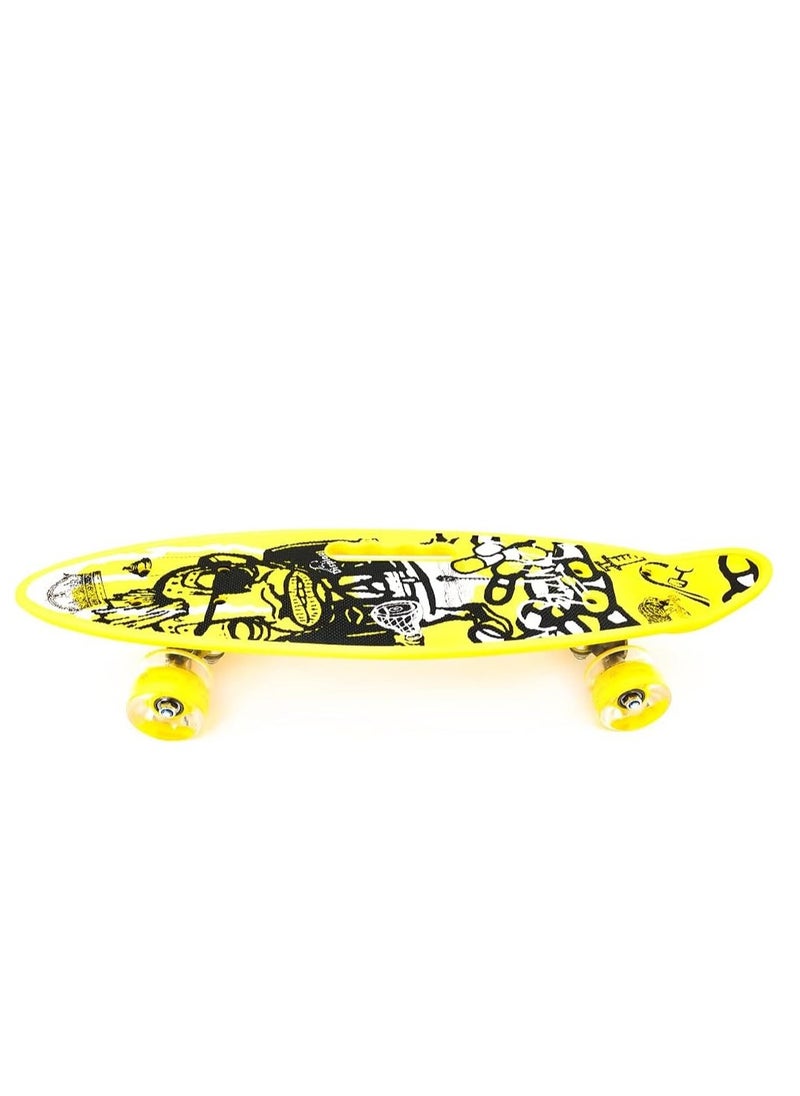 Generic Skateboard Size 60 X 16 cm Cruiser Skatebords For Kids, Completed Skateboards For Girls Boys Beginners, Anti-Slip Printed Deck, High Speed Bearings & Soft Pu BUShing Led Wheels  - Image 3