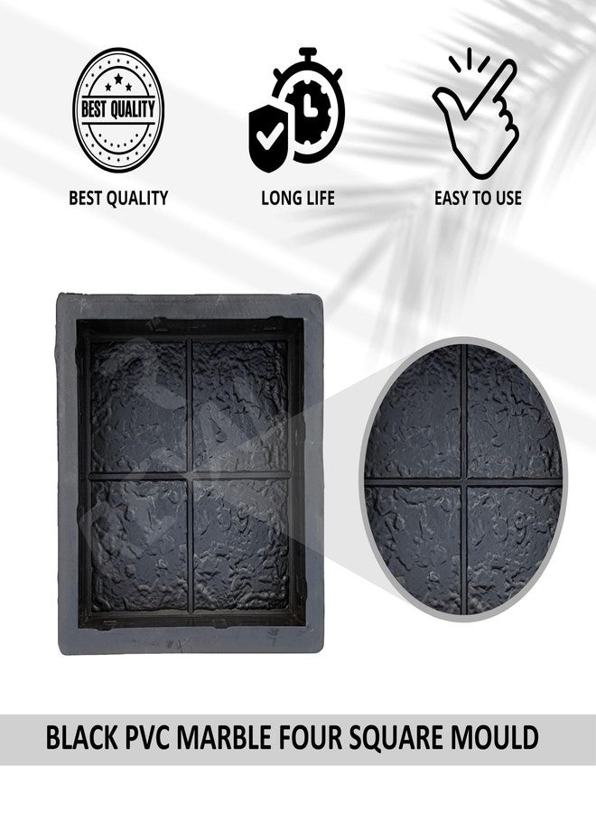 Reyal Black 8x8 Four Square Paver Block Mould 60mm (Pack of 5) Black Rubber Mold DIY Cement Mold Interlocking Paver Mould Pathway Mould Marble Paver - Image 3