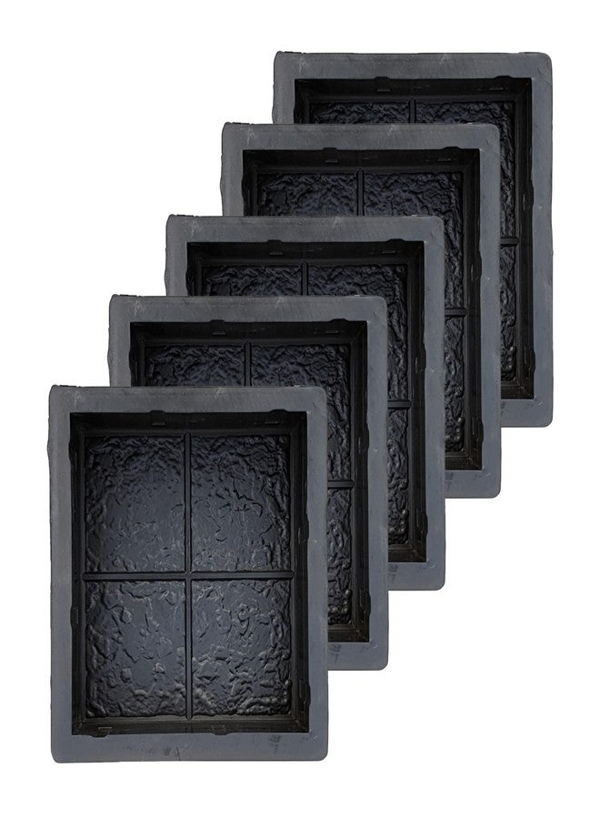 Reyal Black 8x8 Four Square Paver Block Mould 60mm (Pack of 5) Black Rubber Mold DIY Cement Mold Interlocking Paver Mould Pathway Mould Marble Paver - Image 1