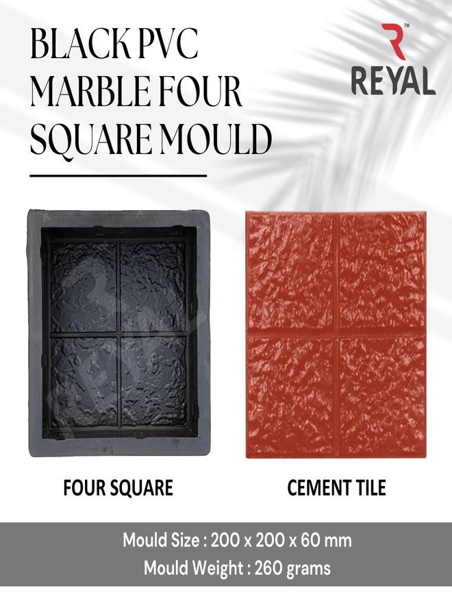 Reyal Black 8x8 Four Square Paver Block Mould 60mm (Pack of 5) Black Rubber Mold DIY Cement Mold Interlocking Paver Mould Pathway Mould Marble Paver - Image 4