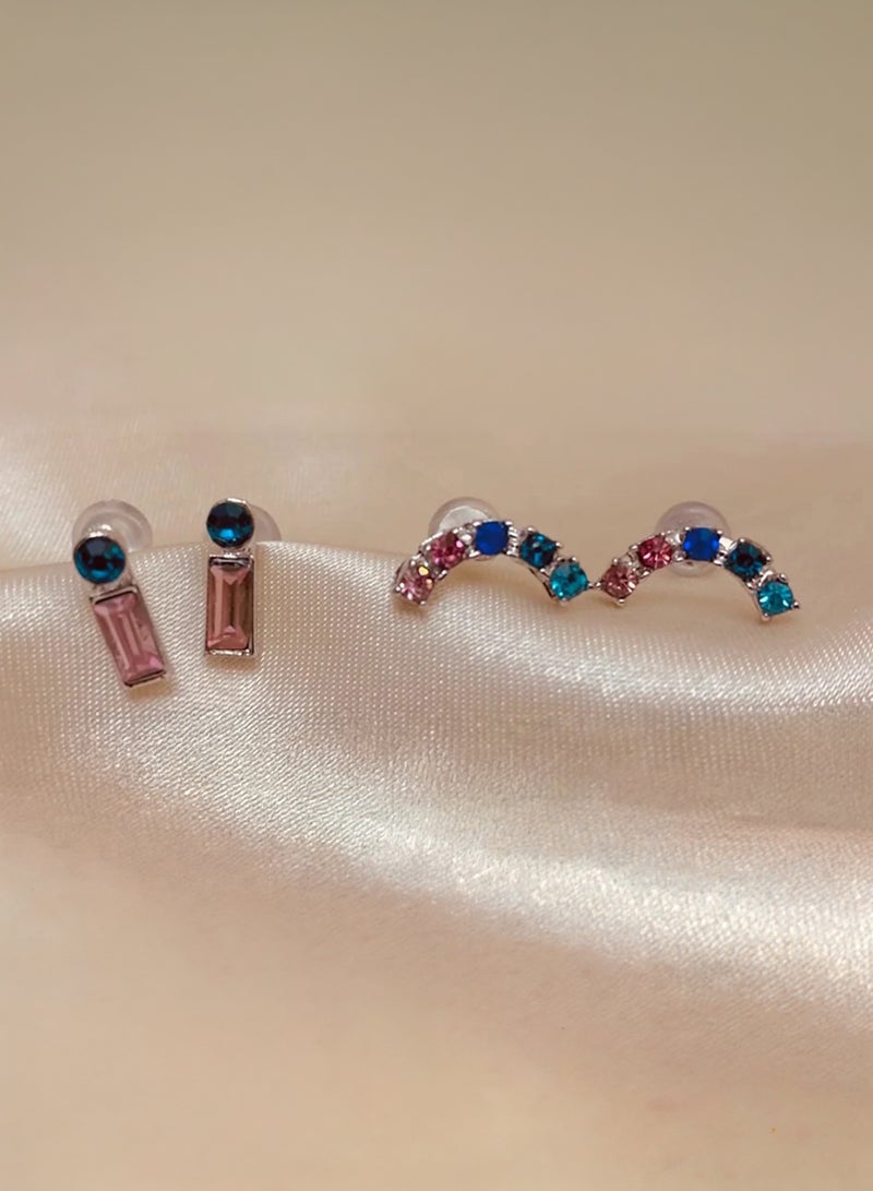 Urban Jewel Colorful Stones Ear Set - Image 1