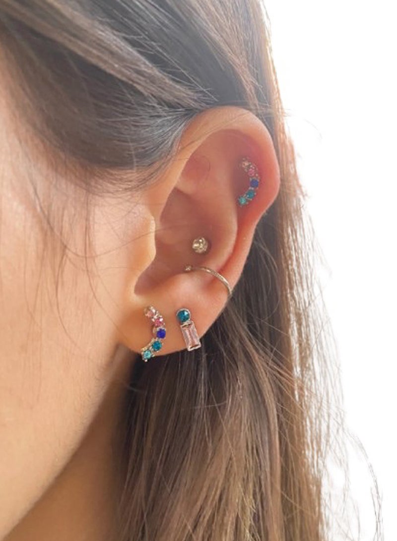 Urban Jewel Colorful Stones Ear Set - Image 2