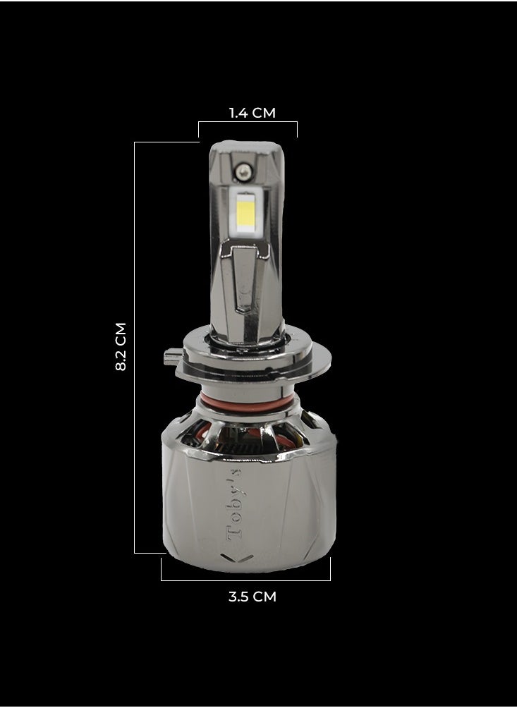 Toby's - Toby's New Launch 2024 Upgraded U8 LED Headlight with 150W/Pair Power 15000LM/Pair Lumens, Color Temperature 6500K Plug and Play, Non-Polarity, Fog Headlight (H7) - Image 1