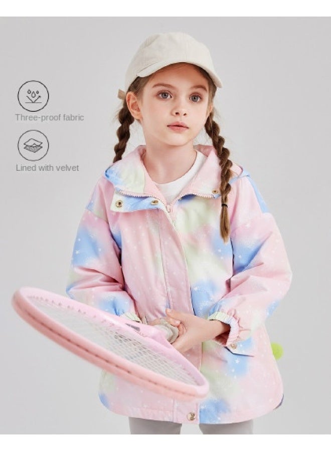 DEESHA 【3-proof Fleece Lined】سترة صوفية للفتيات بمصمات شتوية دافئة مع قلنسوة للأطفال في سن المدرسة - Image 1