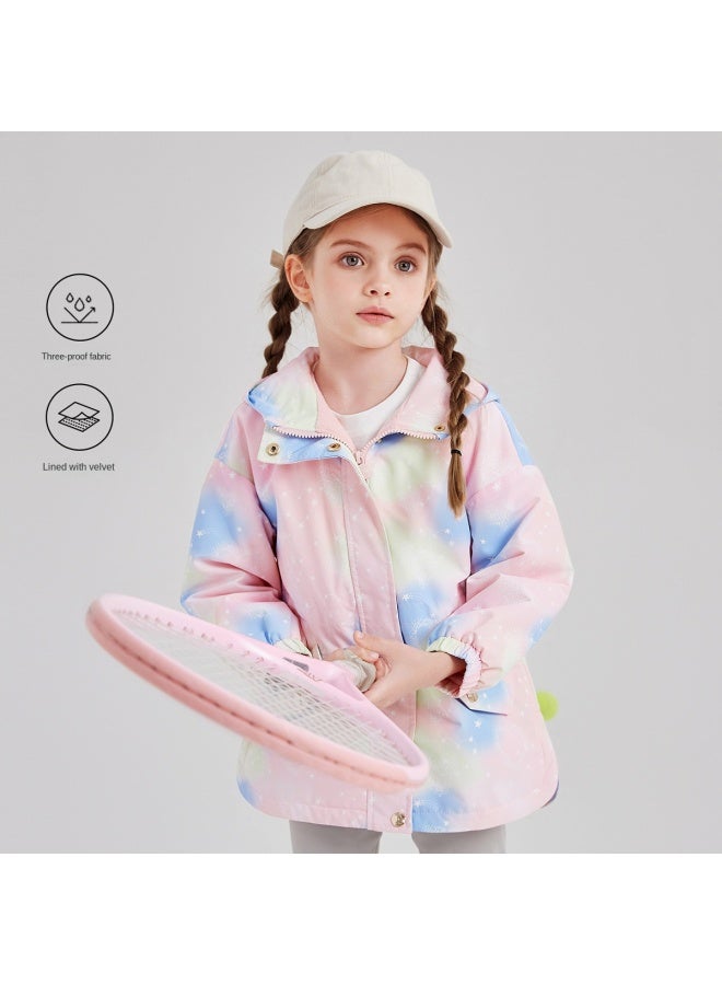DEESHA 【3-proof Fleece Lined】سترة صوفية للفتيات بمصمات شتوية دافئة مع قلنسوة للأطفال في سن المدرسة - Image 2