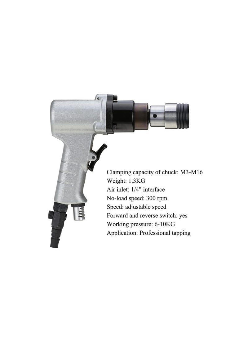 silvercnc - Pneumatic Tapping Gun M3-M12 300RPM Pneumatic Handheld Tapping Machine Small Tapper Thread Tapping Tool Drilling Machine (Chuck with Protection) - Image 1