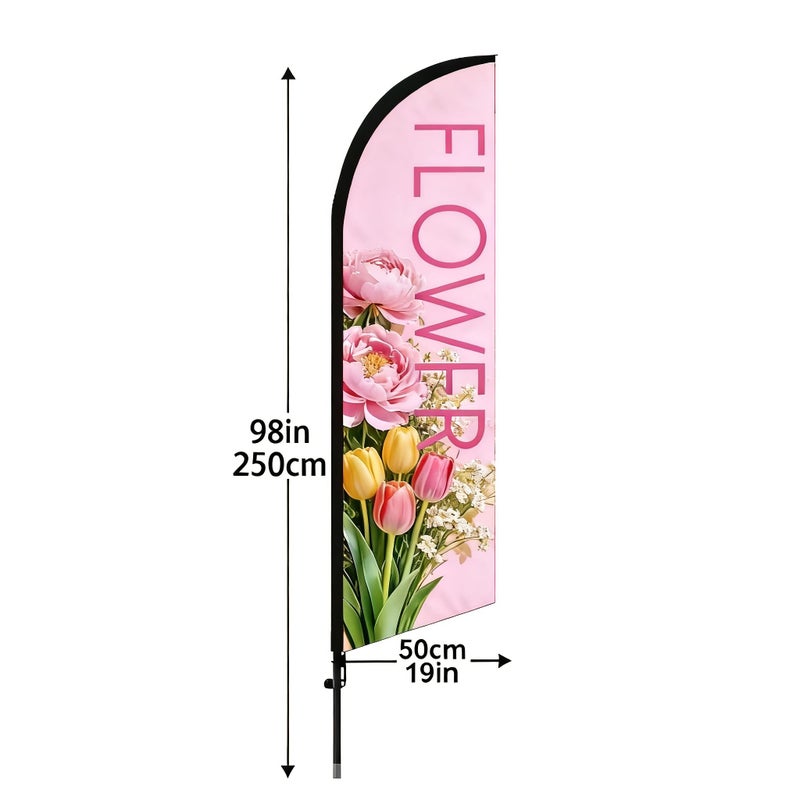 Green Floral Theme Banner 6 5Ft Premium Polyester Fabric Wedding Flower Shop Display - Image 2