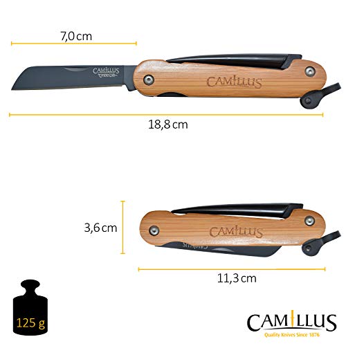 Camillus سكين كاميلوس 7.5 بوصة قابلة للطي مع سنارة مارلين/مقبض من الخيزران/تيتانيوم كاربونيتريد™ / AUS-8 - Image 3