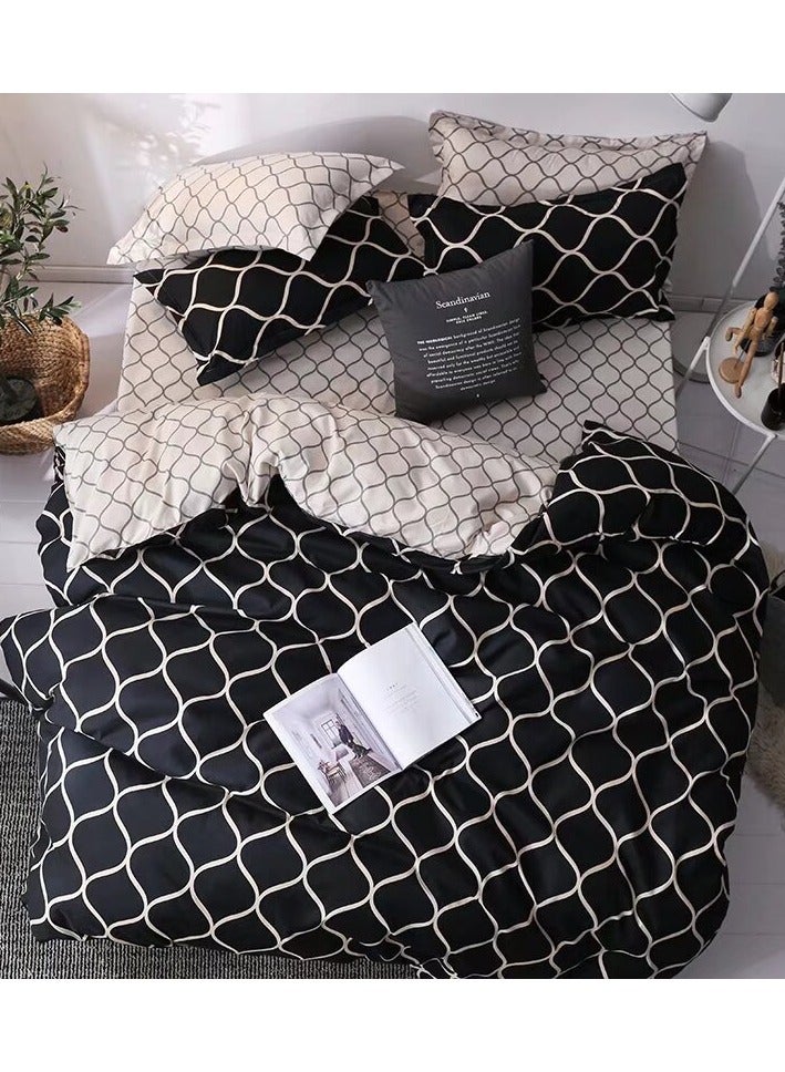 Duoduo home طقم غطاء لحاف ، حجم ملكي ، 6 قطع مع غطاء لحاف 220*240 سم وشيت ملائم و 4 أغطية وسائد - Image 1