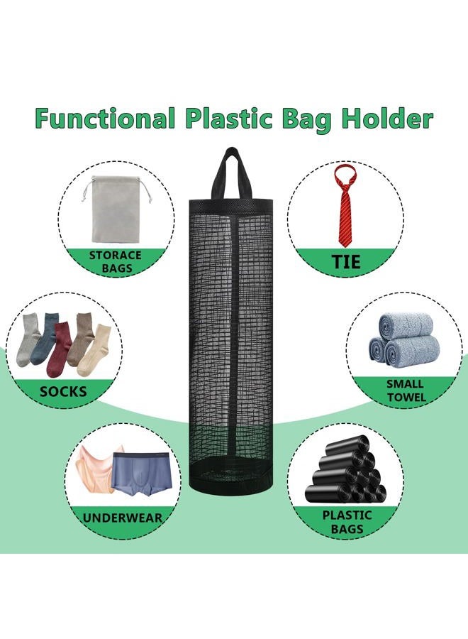OWMOSYX 4 Pcs Plastic Bag Holder for Grocery Bags, Hanging Storage Bags Plastic Mesh Bags Dispenser Organizer Trash Bags Grocery Shopping Bag Holder for Home And Kitchen - Image 5