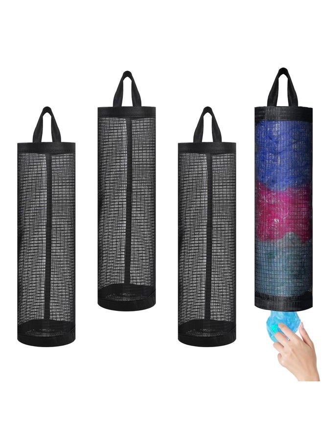 OWMOSYX 4 Pcs Plastic Bag Holder for Grocery Bags, Hanging Storage Bags Plastic Mesh Bags Dispenser Organizer Trash Bags Grocery Shopping Bag Holder for Home And Kitchen - Image 1