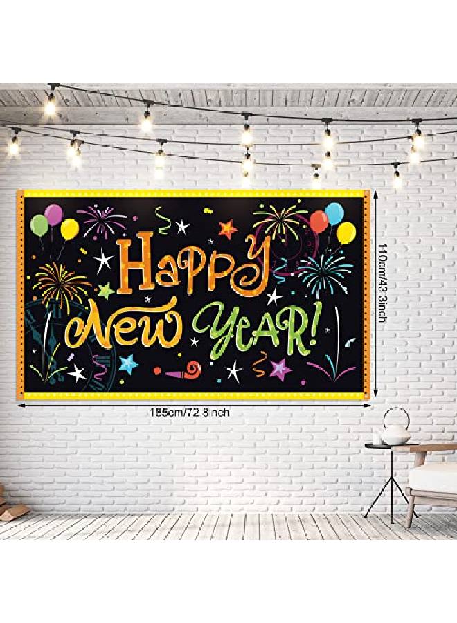 Tatuo خلفية رأس السنة الجديدة 2022 لافتة خلفية يوم رأس السنة الجديدة زينة حفلة ليلة رأس السنة لتزيين حفلة رأس السنة كشك الصور ديكور داخلي خارجي 43.3 × 72.8 بوصة - Image 2