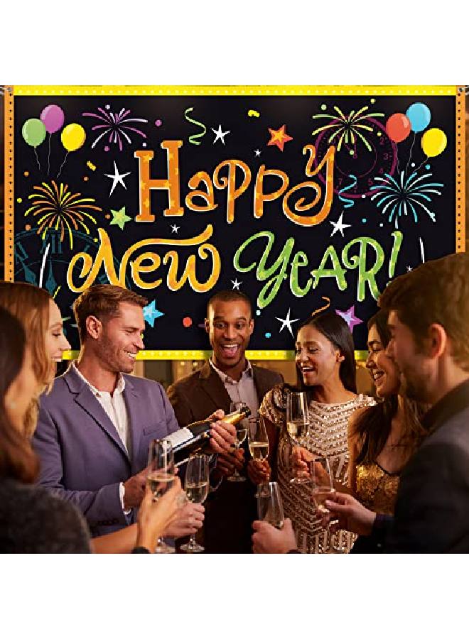 Tatuo خلفية رأس السنة الجديدة 2022 لافتة خلفية يوم رأس السنة الجديدة زينة حفلة ليلة رأس السنة لتزيين حفلة رأس السنة كشك الصور ديكور داخلي خارجي 43.3 × 72.8 بوصة - Image 4