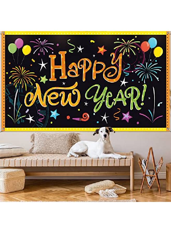 Tatuo خلفية رأس السنة الجديدة 2022 لافتة خلفية يوم رأس السنة الجديدة زينة حفلة ليلة رأس السنة لتزيين حفلة رأس السنة كشك الصور ديكور داخلي خارجي 43.3 × 72.8 بوصة - Image 5