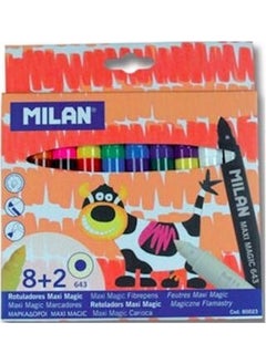 MILAN Maxi Magic 643 Colored Magic Felt Tip Pen 10 Pack 