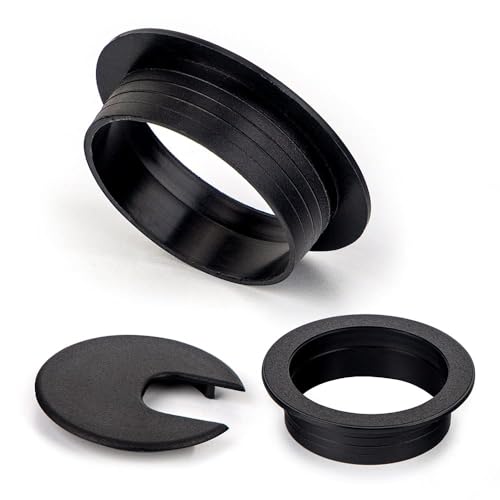 LepoHome 2 Inch Desk Grommet - 6Pcs Plastic Desk Cord Hole Cover, 50mm Diameter Black Cable Grommets Hole Cover for Organized Wires & Cords Through Computer Table/Countertops - Image 4
