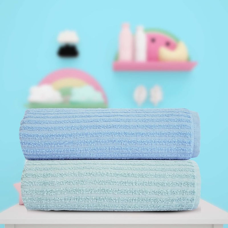 Haus & Kinder Hooded Wrapper for New Born Baby to 5 Years - Cute Baby Hooded Towel for New Born | 100% Cotton Terry Hooded Towel for Baby, 550g Cap Towels for New Born Baby, Blue-Green, 140*70cm, 1Pc - Image 5