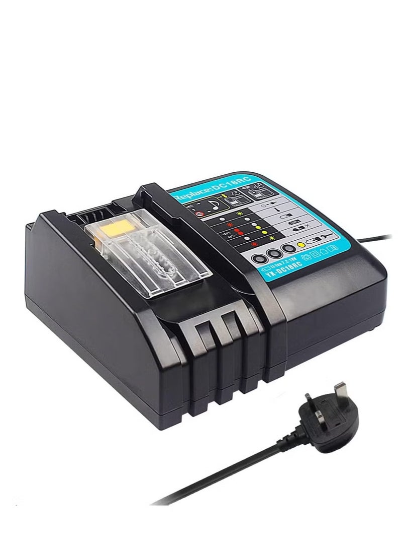 DC18RC Fast Charger for Makita Battery 14.4V-18V BL1830 BL1840 BL1850 BL1860 BL1815 BL1430 BL1450 BL1440 - Image 1