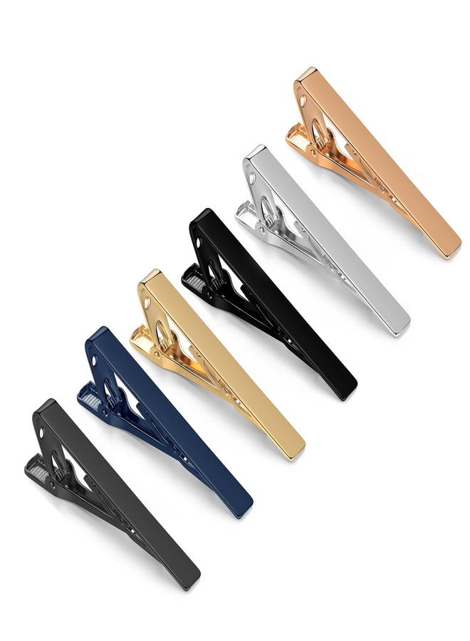 Aolvo Tie Clips for Men, Shiny Necktie Tie Bar Pinch Clips, Valued Pack in a Gift Box - Image 1