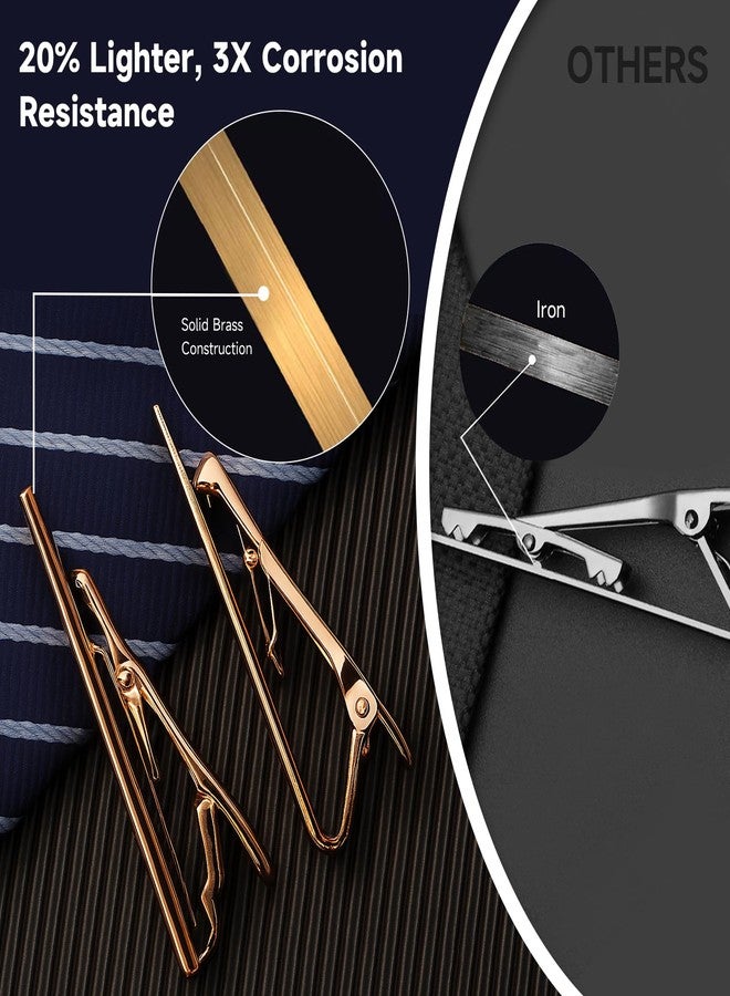 Aolvo Tie Clips for Men, Shiny Necktie Tie Bar Pinch Clips, Valued Pack in a Gift Box - Image 4