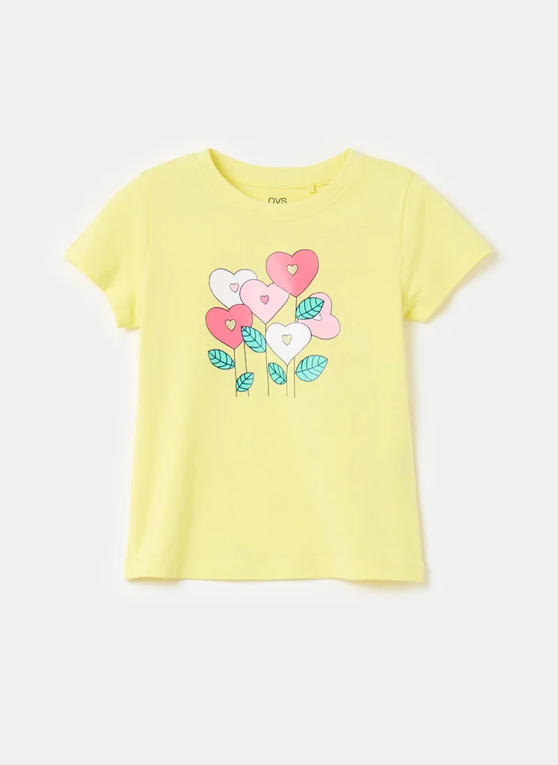 او في اس Ovs T-Shirt Prin Light Yellow