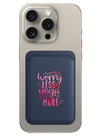 Magnetic Wallet, Compatible with MagSafe Wallet, for iPhone Wallet, for iPhone 16/15/14/13/12 Series, Not for iPhone 13/12 mini, 3 Card Holder, Vegan Leather, Navy - Worry less Yoga more - pzsku/Z5293A40C75C076C32B94Z/45/_/1725117081/934b6e29-b275-4fd2-83d4-4293d14a1adc