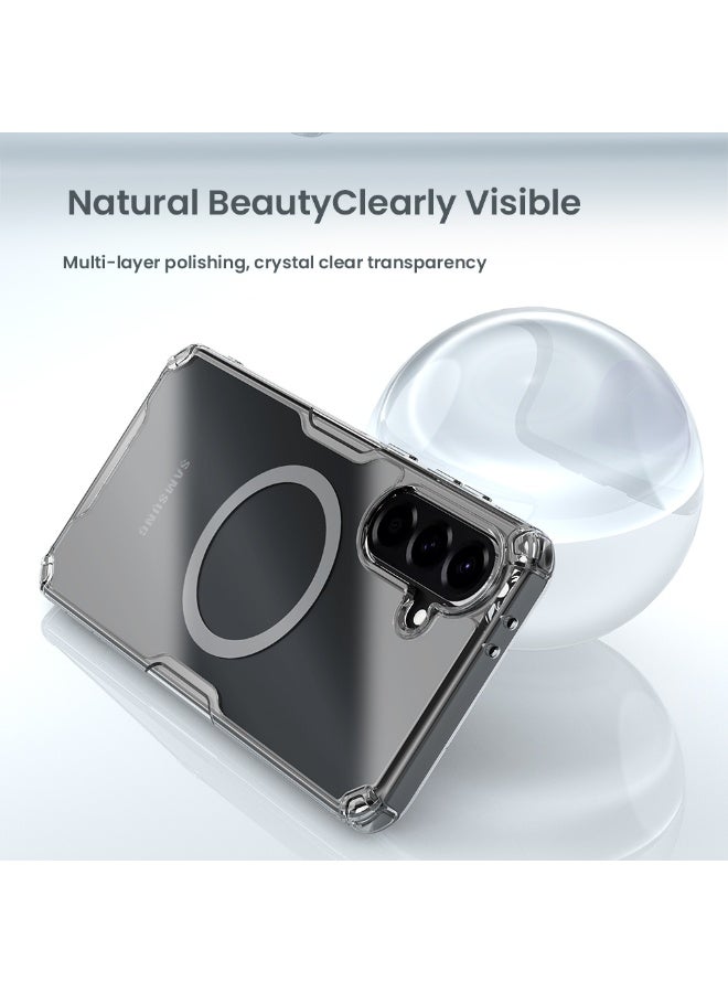 Nillkin Magnetic for Samsung Galaxy A56 5G Case, Hard PC Back with Soft Edges Cover, Transparent - Image 3