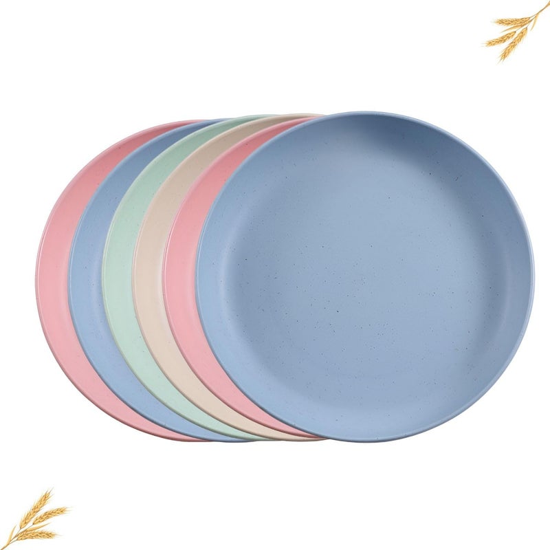DPT ENTERPRISES Earth-Friendly Small Plates Set Snacks Plates Made with Rice Husk Biocomposite | Microwave Safe Plates | Snack Plate Set for Kitchen. (Random, Pack of 6) - Image 1