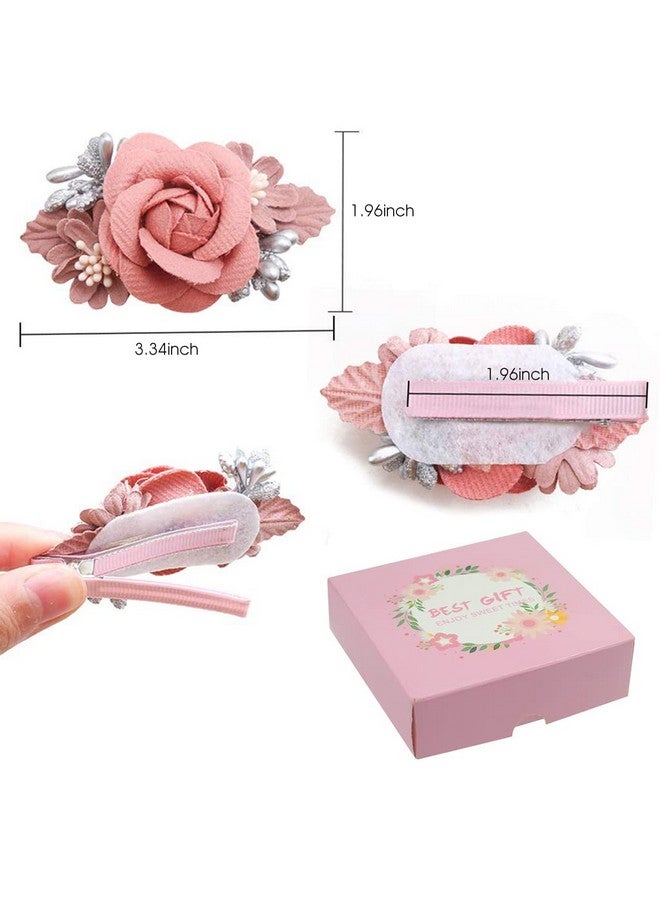 PALAY 3 Pack Flower Hair Clips For Girls Kids, Handmade Floral Hair Bow Hair Accessories For Girls, Baby Toddlers, Teens Gifts, Multi - Image 2