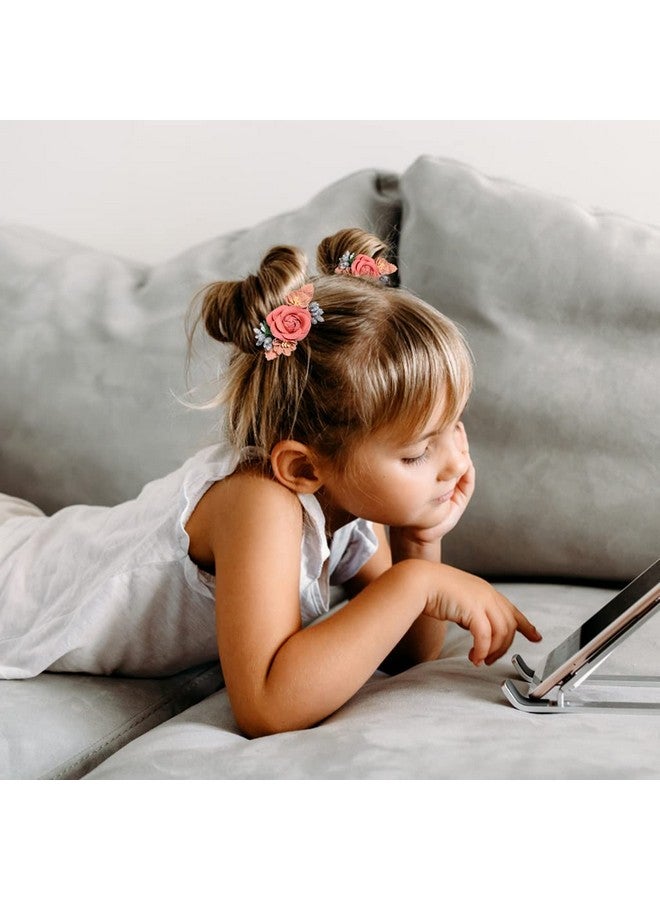 PALAY 3 Pack Flower Hair Clips For Girls Kids, Handmade Floral Hair Bow Hair Accessories For Girls, Baby Toddlers, Teens Gifts, Multi - Image 5