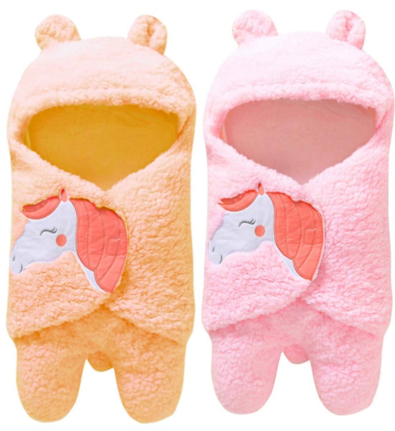 BRANDONN Baby Blanket Newborn Gift Pack of Swaddle Wrapper, 0-9 Months, Length 68 cm x Width 68 cm - Image 1