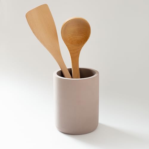 Selegna Instant Dry Utensil Holder for Kitchen Countertop Diatomite Stone Utensil Caddy Diatomaceous Earth Kitchen Utensil Organizer Quick Drying Water Absorbing Pottery for Sink organization - Image 1