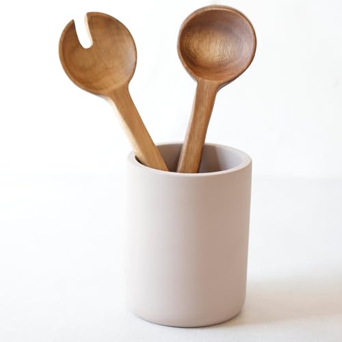 Selegna Instant Dry Utensil Holder for Kitchen Countertop Diatomite Stone Utensil Caddy Diatomaceous Earth Kitchen Utensil Organizer Quick Drying Water Absorbing Pottery for Sink organization - Image 3