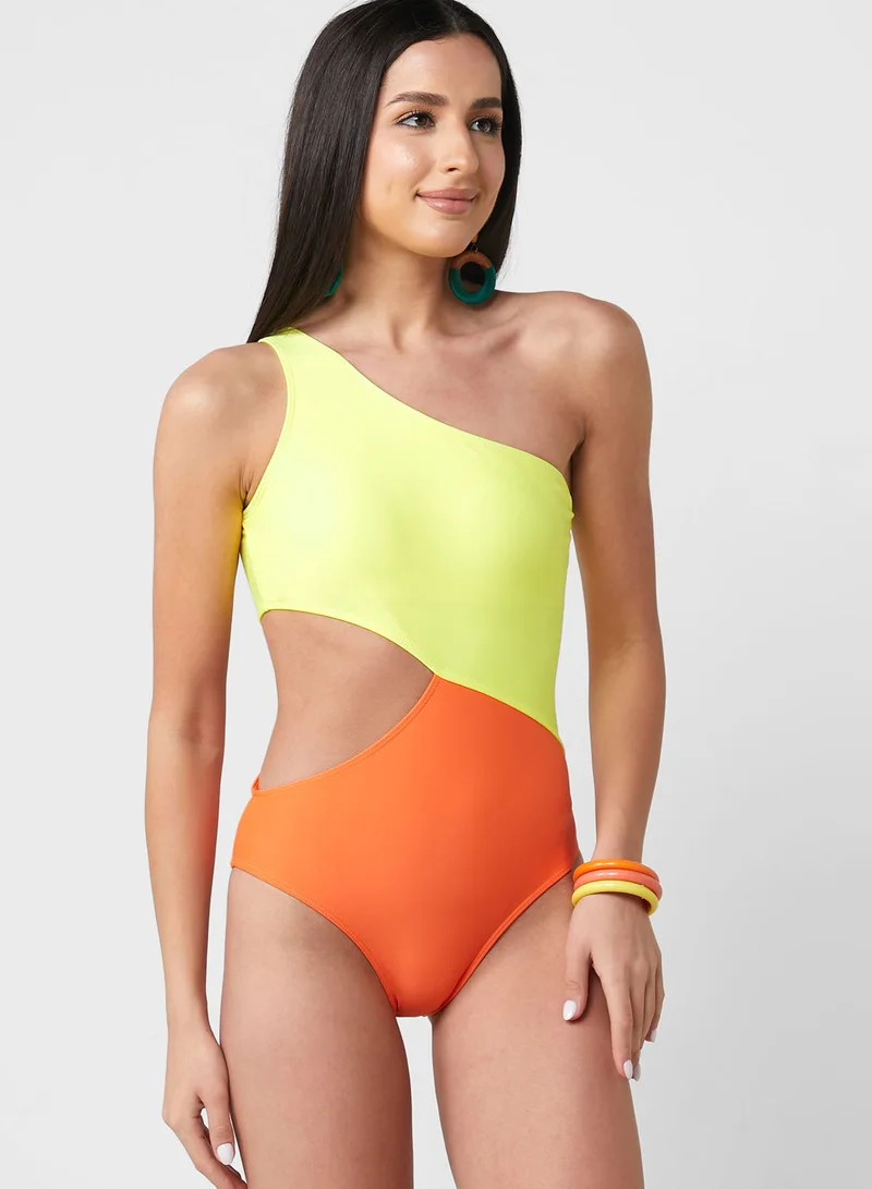 Ginger Colorblock Swimsuit With Cut-out Detail