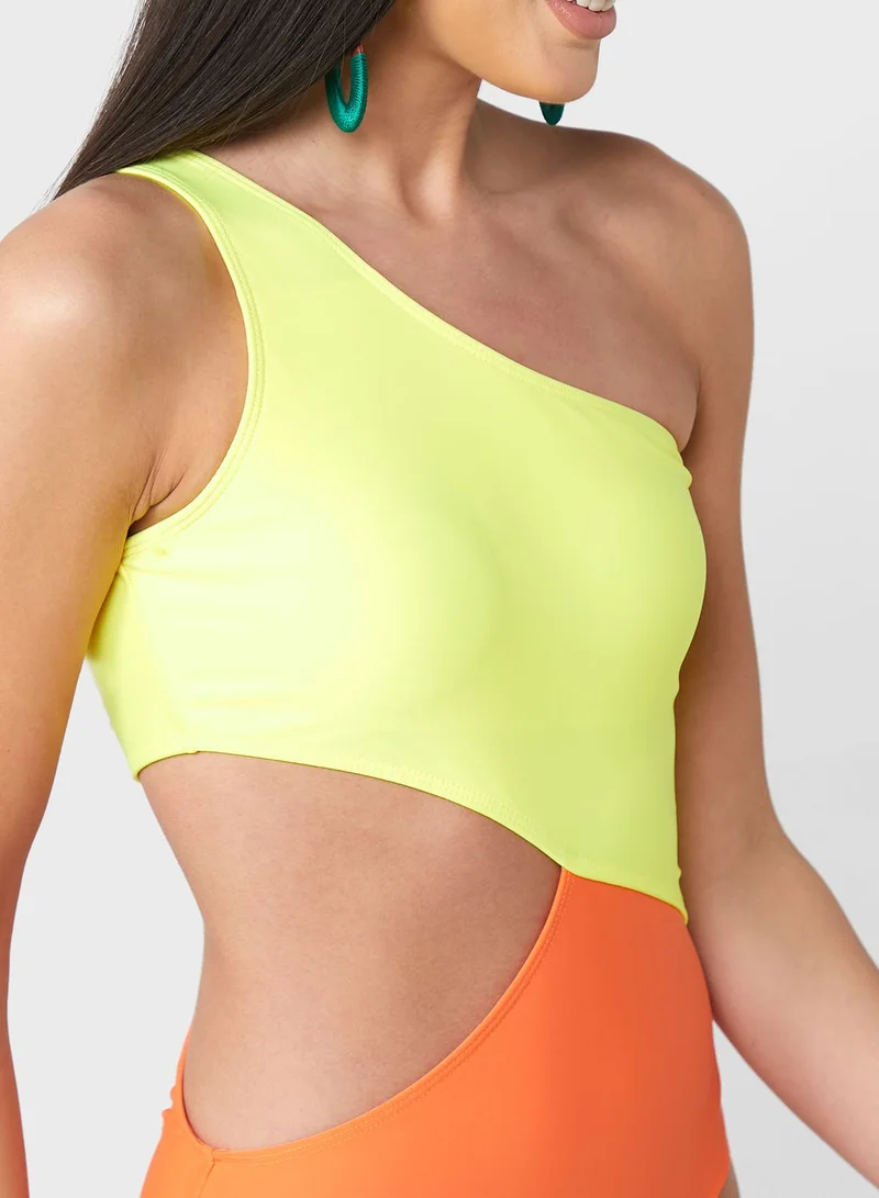 Ginger Colorblock Swimsuit With Cut-out Detail