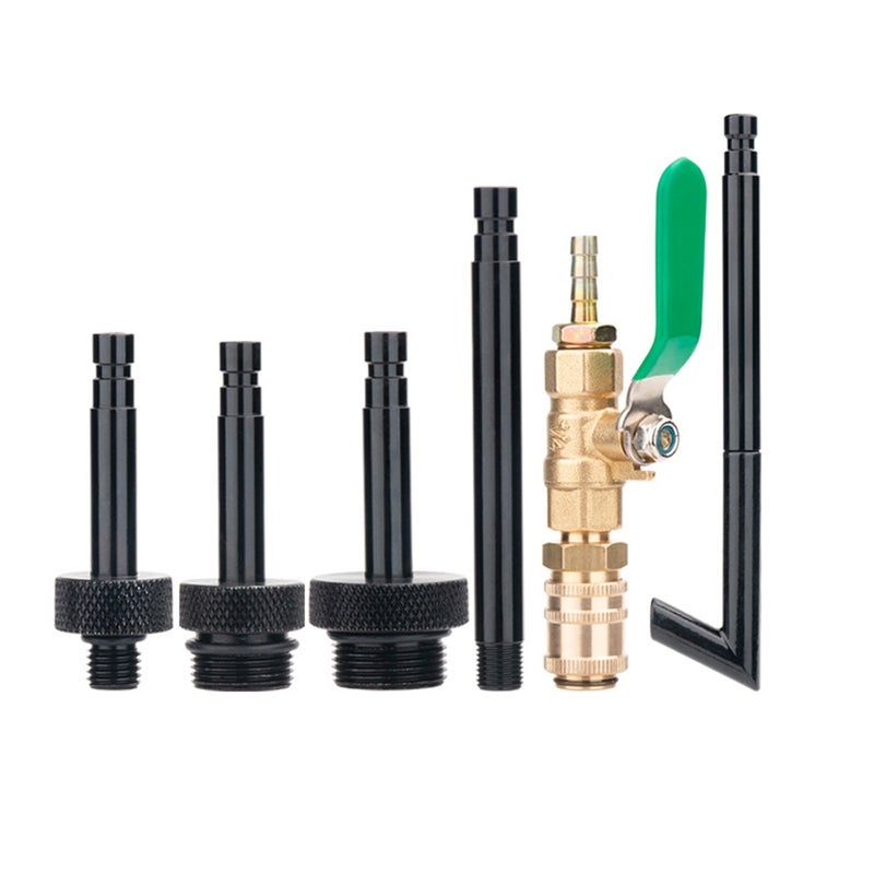 Car Oil Filling Filler Adapter Kit Auto Transmission Fluid Connector Fuel Dispenser Connector with Self-locking Interface Ball Valves Set - Image 1
