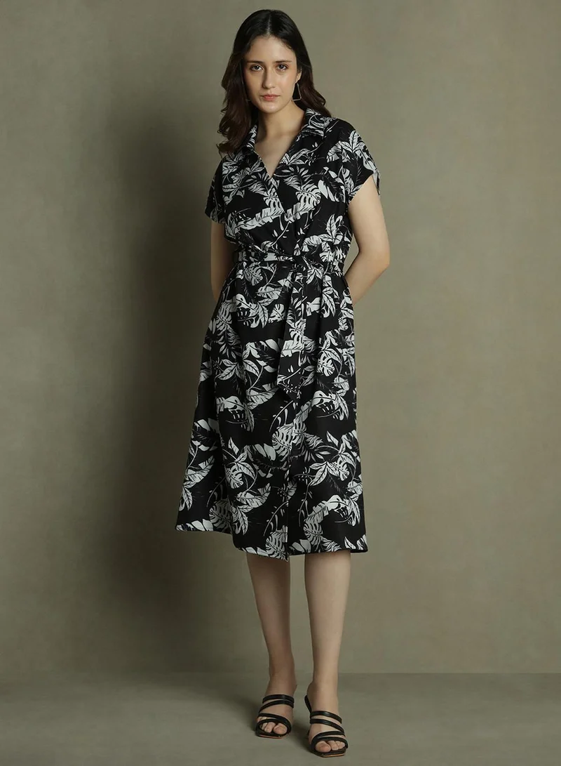 Dennis Lingo Botanical Print Dress