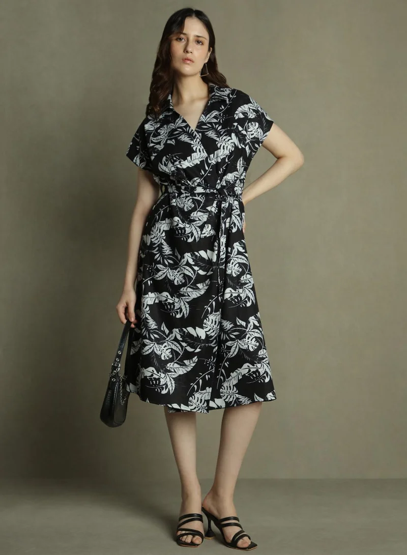 Dennis Lingo Botanical Print Dress