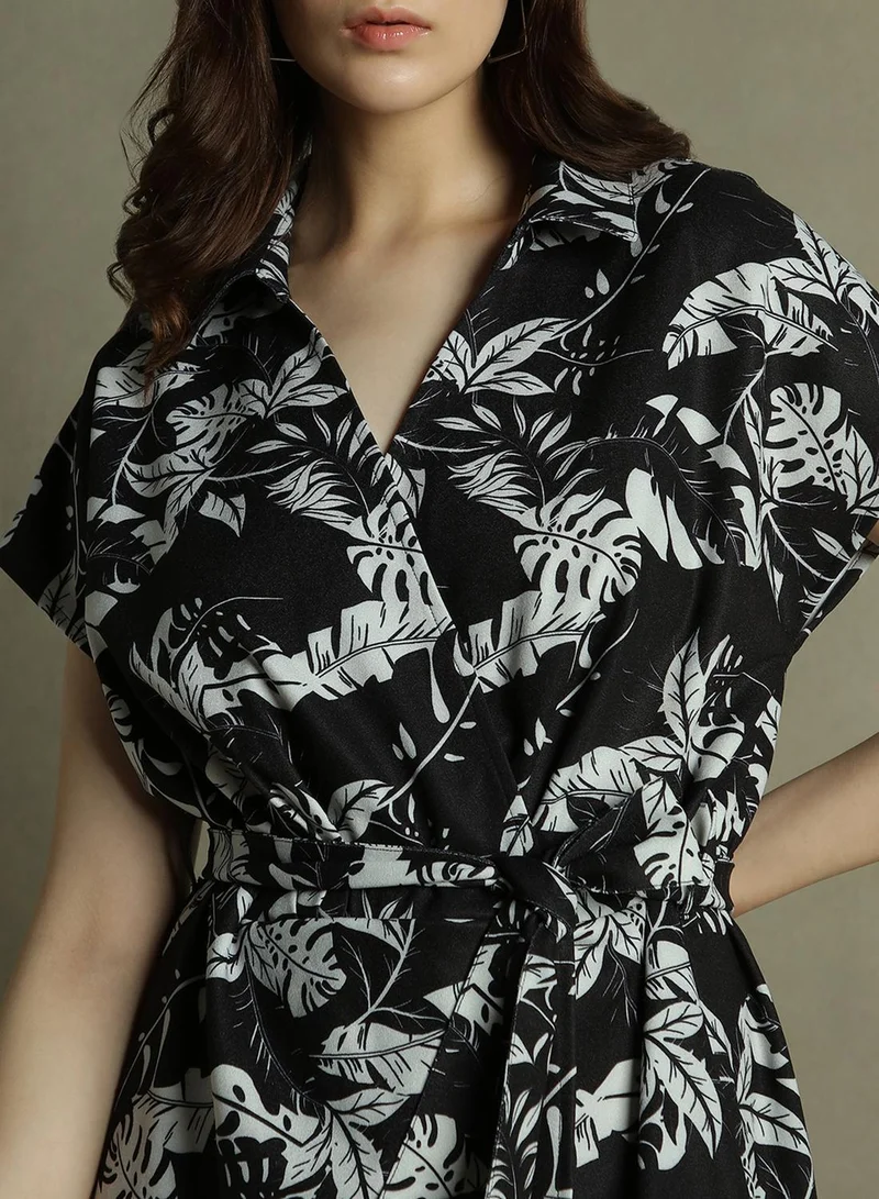 Dennis Lingo Botanical Print Dress