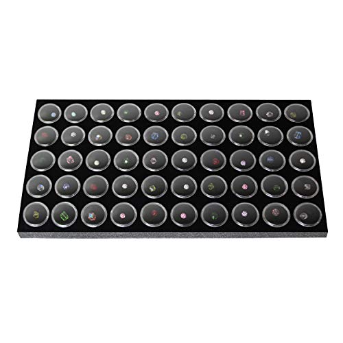 Ikee Design Jewelry Storage Tray Insert, 50 Gemstone Display Jars, Black Foam Liner, Home Organization, 14 1/4 x 7 3/4 x 3/4 in - Image 3