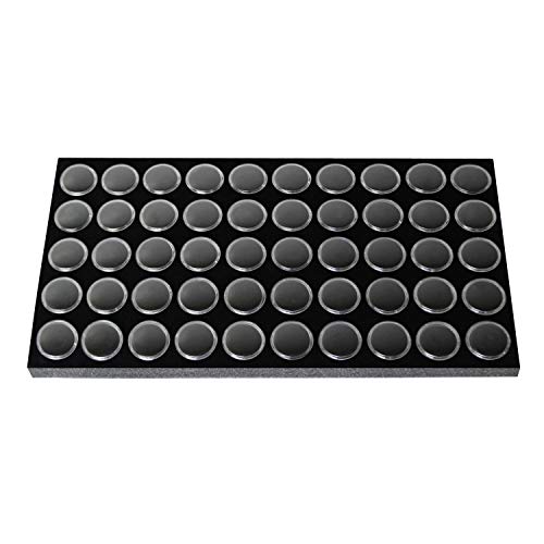 Ikee Design Jewelry Storage Tray Insert, 50 Gemstone Display Jars, Black Foam Liner, Home Organization, 14 1/4 x 7 3/4 x 3/4 in - Image 4